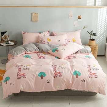 Conjunto de roupa de cama 4 Em 1,Microfibra 1 Capa de Edredão,2 Pillow Shams e 1 Folha de Cama,Rainha,Rei,Twin,Full Size,o Conforto da Pele-Amigável