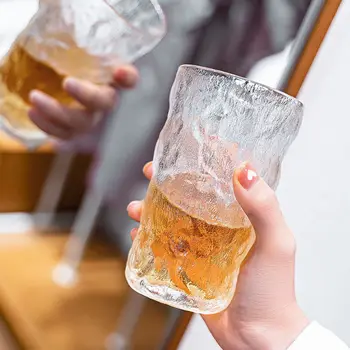Copinhos de vidro geleira cachoeira textura transparente simples de moda vinho tinto, conhaque, vodka, whisky, tequila Bebidas de cocktail condições para copos de café 5