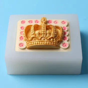 Coroa de princesa 3D Molde de Silicone Fondant Bolo de Cupcake Fronteira de Casamento Decoração Ferramenta de Cozimento Ferramenta de Chocolate Gumpaste Molde 2