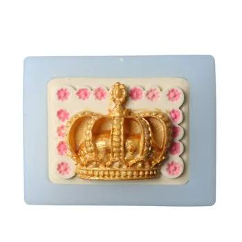 Coroa de princesa 3D Molde de Silicone Fondant Bolo de Cupcake Fronteira de Casamento Decoração Ferramenta de Cozimento Ferramenta de Chocolate Gumpaste Molde 3