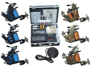 cosméticos da máquina da tatuagem da composição permanente da arma de 6 máquinas profissionais de piercing kits de equipamentos de tatuagem china