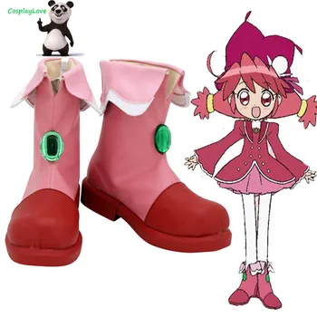 CosplayLove Twin Princesas da Maravilha Planeta Gyu Multa Fain Sapatos Vermelhos de Cosplay Longas Botas de Couro Feitos
