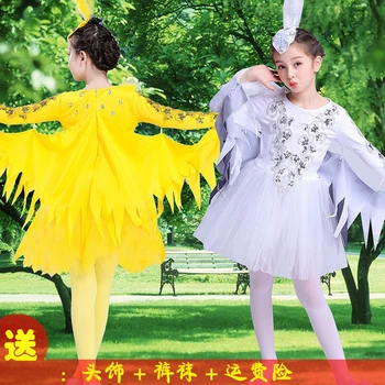 Crianças de Dança Moderna Trajes de Dança de Personagens Animais Trajes de Halloween Aves Roupas Pardais Pega o Desempenho do vestuário