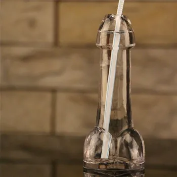 Criativo De Vinho, Copo De Vidro Transparente Engraçado Interessante Pau Cocktail Copo De Vidro Bar Caneca De Garrafa De Suco De Alta Boro Martini Palha 1