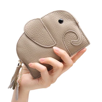 Criativo Pequeno Elefante Mini Moedas Saco de Animais 3D Design de Couro Macio Bolsa da Moeda Mulheres Pequena Dinheiro Alterar as Chaves de Bolsa