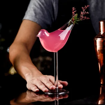 Criativo Pássaro Forma de Cocktail condições para o Cálice de Vidro Drinkdelightful Boate Bebidas Especiais da Copa DIY Mistura de Vinho de Champagne Tiki Óculos