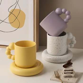 Criativo Xícara de Café e a Placa Com Rotação de Bola Lidar Nórdicos Decoração de Casa de artesanato feito à mão Caneca de Chá de Bandeja Personalizada Presentes Para Amigos