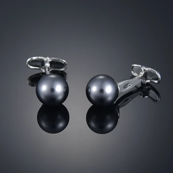 Cristal série cinza bola de Punho francês camisa de manga longa com tachas e botões de Punho