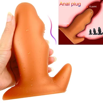 Curva De Silicone Vibrador Plug Anal Big Butt Plug Anal Expansores Vaginal Expansão Estimulador De Brinquedos Do Sexo Homens Mulheres Sexo Gay 18 Produtos