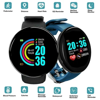 D18 Smart Watch Homens Pressão Arterial Impermeável Smartwatch Mulheres Monitor de frequência Cardíaca de Fitness Tracker Relógio de Desporto Para o Android IOS