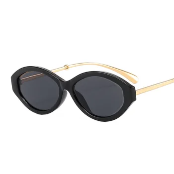 D&T 2022 Nova Moda Oval Óculos de sol das Mulheres os Homens Delgado Tipo Olho de Gato Gradientes Lente de Liga de Metal Frame Marca de Designer de Luxo UV400 2