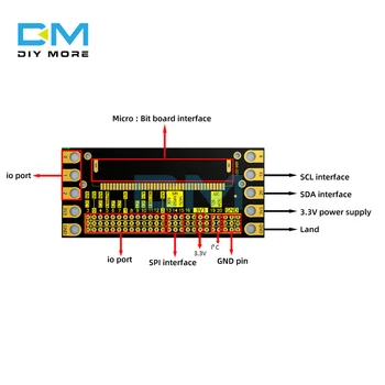 DC 3.3 V Micro:Bit de Interface de Placa de Expansão Microbit Adaptador de Placa de e / s de Expansão da Placa Módulo para Ferramenta Elétrica 1