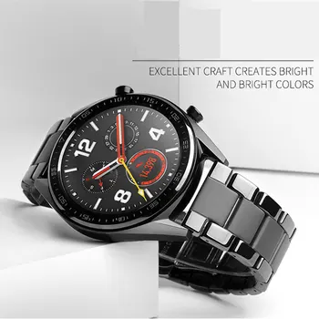 De cerâmica, pulseira de Aço Inoxidável para Samsung Galaxy Watch 3 45mm 41mm Huawei Assistir GT 2, Alça Para Galaxy Watch 46mm 42mm Active 2