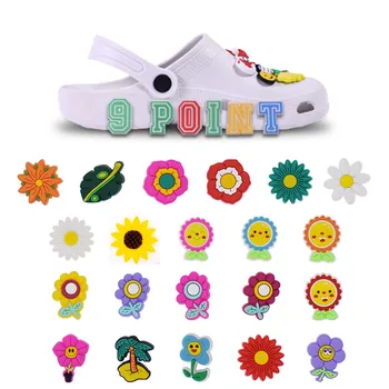 De PVC, Sapato de Encantos lindo Sapato Acessórios flores Sapato de presente da Decoração do Sapato Fivelas Pinos para as Sandálias Croc X-mas Presentes Jibz Fivela