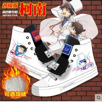 Detective Conan Anime cartoon moda estudantes alta ajuda de cosplay Caso Encerrado cos sapatos de lona casual, confortável homens