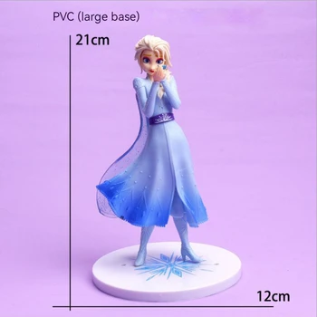 Disney Novo 21cm Elsa Bolo de Princesa Enfeites Sólido do PVC Mão Lagarto Grande Base de Elsa Princesa Artesanal Menina de Presente