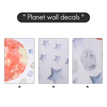DIY Sistema Solar Adesivos de Parede, o Espaço Planeta Adesivos de Parede, Universo, Com Estrelas de Arte Murais de Parede Para Decoração de Criança de Bebê 3