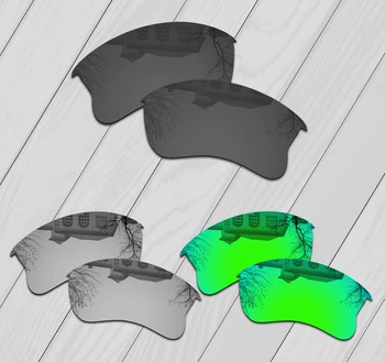 E. O. S 3 Pares de Preto e Prata e Verde Esmeralda Polarizada de Substituição de Lentes para Oakley Half Jacket 2.0 XL Óculos de sol