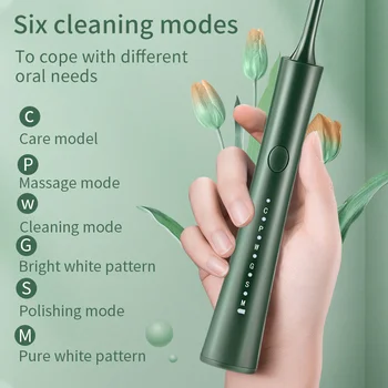 Elétrica ultra Escova de Dente de Carregamento USB Elec Teethbrush Recarregável Cabeça da Escova, Escovas de Bicos para Homens Adultos 3