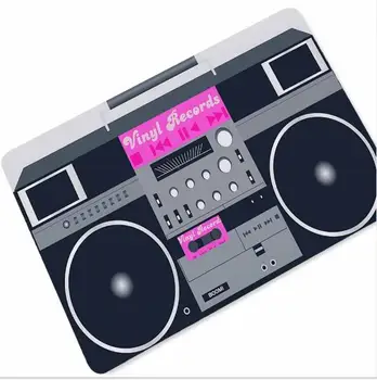 Engraçado Novidade Música Boombox Disco de boas-Vindas Porta Tapete de Piso de Borracha Entrada Tapete Carpete Moderna Capacho casa de Banho Decoração de Casa 50x80