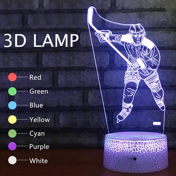 Esportes Série a Luz da Noite, com Decoração Moderna Tabela Luminoso da Lâmpada de Mesa USB de Cabeceira do Quarto de Crianças para o Quarto de Mesa 3d, Iluminação Led 5