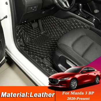 Estilo carro Personalizado Pé Tapete Para Mazda 3 BP 2020-Presente LHD Couro Chão Proteger Impermeável Almofada Interna Auto Acessórios