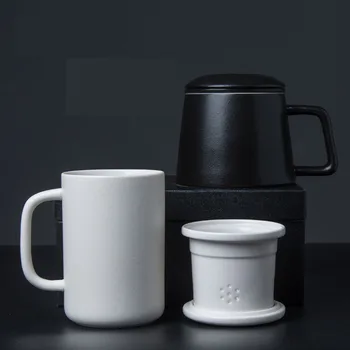 Estilo japonês Criativo Chá Caneca Com Tampa Personalizada em Cerâmica Coador de Chá de Separação de Água do Copo Para a Casa e o Escritório Utiliza 1