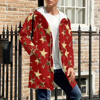 Estrela de ouro de Impressão Windbreakers Masculino Festivo do Natal Outerwear Coats Bastante Padrão de Outono Jaquetas Casuais Permeável 4XL 5XL 6XL 1