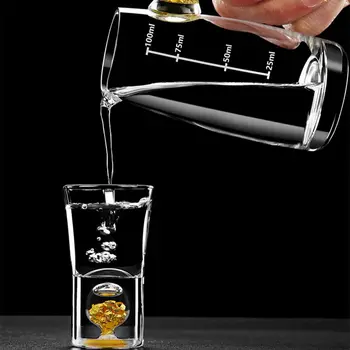 Família de alta classe ouro 24K folha de licor de cristal copo de vinho branco copo de ouro do amor de vodka pequeno copo do vinho 2