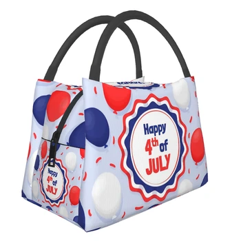 Feliz 4 De julho, Dia da Independência de Sacos de Almoço de Feriado Americano de Caixa de Almoço para os Homens e de Mulheres em Trabalho de Piquenique ou de Viagem