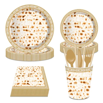 Feliz Páscoa Talheres Descartáveis Conjuntos de Jantar, Sobremesas Placas de Decorações do Partido Judaico Tradicional Festival dia Favores do Partido