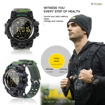 fiomi Smart Watch ex16s de Fitness Pedômetro de Saúde da frequência Cardíaca Tracker Impermeável 5atm bluetooth4.0 Homens Mulheres Desporto Watche para ios