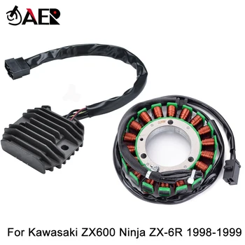 Gerador de Bobina do Estator + Regulador de Tensão do Retificador para a Kawasaki Ninja ZX6R ZX-6R ZX600 1998-1999