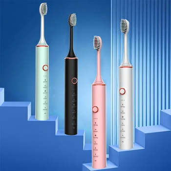 GeZhou sonic escova de dentes elétrica recarregável, Impermeável 18 Modos de IPX7 Substituível Cabeça da Escova de dentes Escova de Carregador USB para criança