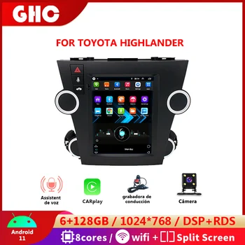 GHC Carro Rádio Estéreo para Toyota Highlander 2009-2012 Multimídia Vídeo Player Bluetooth Navegação GPS 2 Din