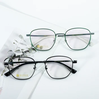 HengTai Vintage De Titânio Óculos De Armação Homens Rodada Miopia De Óculos De Grau As Mulheres Miopia Óptico Óculos 2