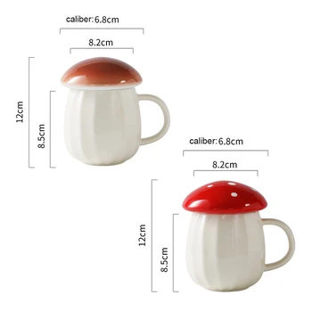 Holaroom Criativo Mushroom Cup Bonito Chá De Leite De Beber A Taça De Cerâmica Caneca De Café De Água, Copos De Práticas Cerâmica Cozinha Copos De Presente 5