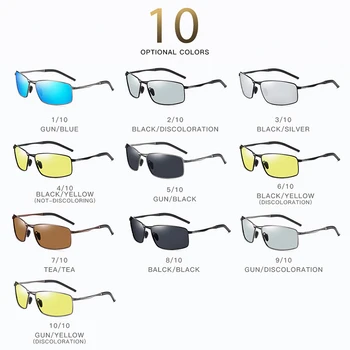 Homens De Olhos De Gato Polarizada Fotossensíveis Óculos De Sol De Transição Camaleão Lente De Óculos Dia De Visão Noturna Alterar Preto Condução Eyewears 3