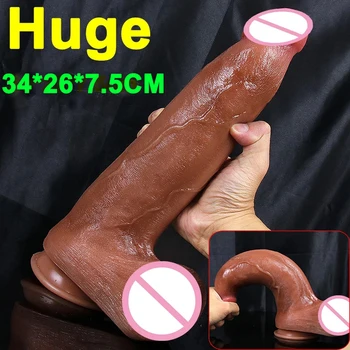HOWOSEX Super enorme Vibrador Soft Realista Enorme Pênis Anal Brinquedo do Sexo para Mulheres de Silicone ventosa Pau Grande Butt Plug G-Spot Vagina 0