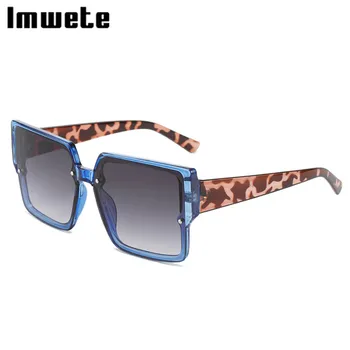 Imwete Nova Praça de Óculos de sol para Mulheres do Vintage de grandes dimensões Óculos de Sol UV400 Grandes Quadros de Geléia Colorida Óculos Homens do Quadro do Leopardo 3