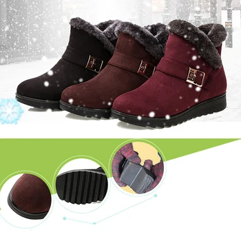 Inverno Quente Botas De Neve De Sapatos Para Mulheres Quentes De Pelúcia Sapatos Feminino Ankle Boots De Moda Impermeável Plataforma De Arranque Das Mulheres