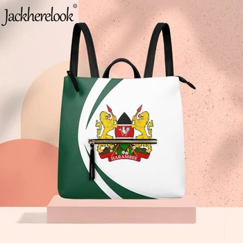 Jackherelook Bandeira do Quênia Impresso Mulheres Casual Mochila de Couro PU Saco de Escola Saco do Portátil para Senhoras de Alta Capacidade de Sacola de 2022 1