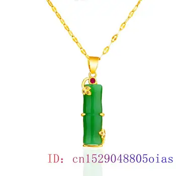 Jade Bambu Pingente De Prata 925 Colar De Dons Naturais Chinês Charme Da Moda, De Calcedônia Jóias Das Mulheres Hetian Amuleto