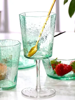 Japonês de vinho de vidro Colorido vidro Cálice Criativo Octogonal taça de champanhe casa de vidro copos de Bar Hotel copas do casamento 4