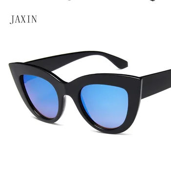 JAXIN 2019Personality Óculos estilo Olho de Gato Mulheres da Moda revestido Homens Óculos de sol de marca design sexy selvagem óculos Óculos UV400okulary