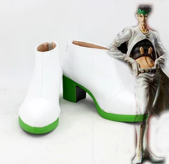 Jojo's Bizarre Adventure Rohan Kishibe de Sapatos de Salto Alto, Botas de Cosplay Feitos