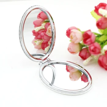 JWEIJIAO Lavanda Vasos de Acessórios de Ferramentas Oval PU espelho Portátil da primavera flores frescas folhas de plantas espejo para meninas partido FS55 2