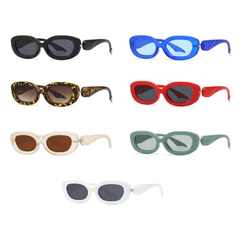 Kachawoo oval óculos de sol feminino estilo retrô vermelho, verde, azul senhoras quadrado pequeno óculos de sol para mulheres decoração drop-shipping 1