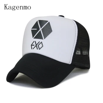 Kagenmo EXO moda na Coreia do sul de lazer feminino tampão do engranzamento do verão masculino boné de beisebol 5color 1pcs nova marca chegar