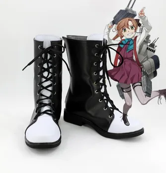 Kantai Coleção Akigumo Cosplay Botas Sapatos Feitos